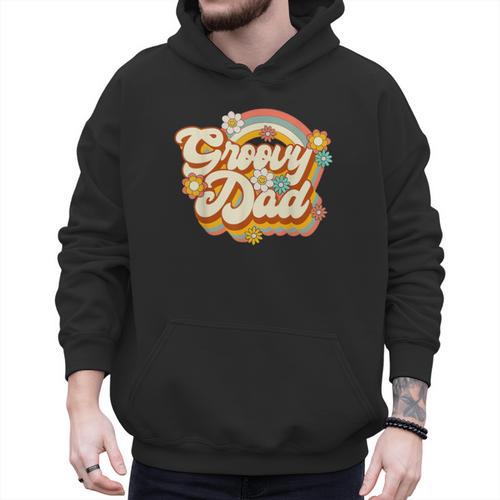 Retro Groovy Dad Family Birthday 60s 70s Hippie Costume Men Hoodie - Father's Day Fun