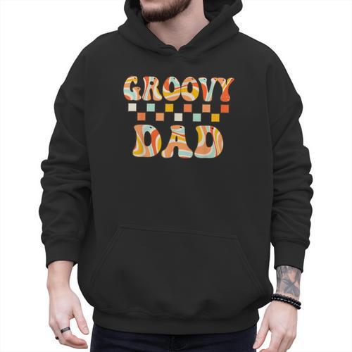 Retro Groovy Dad Matching Family 1st Birthday Party Men Hoodie - Father's Day Fun