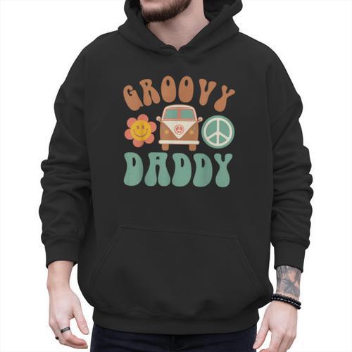 Retro Groovy Daddy Matching Family Birthday Party Men Hoodie - Father's Day Fun