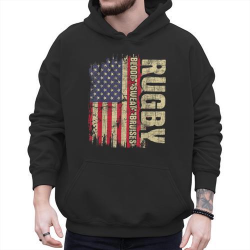 Rugby Blood Sweat Bruises Rugby Player Coach Dad Mom Men Hoodie - Father's Day Fun