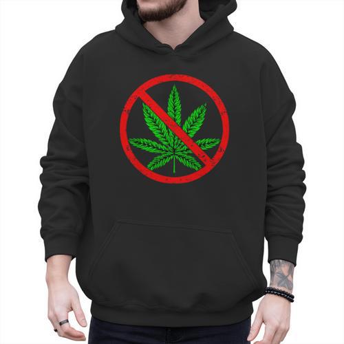 Say No Cannabis Anti-Marijuana Retro Weed Parent Dad Mom Men Hoodie - Father's Day Fun