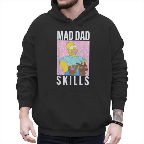 The Simpsons Father's Day Mad Dad Skills Homer Poster Men Hoodie - Father's Day Fun