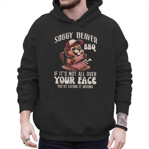 Soggy Beaver Bbq Barbecue Grill Master Humor Dad Men Men Hoodie - Father's Day Fun