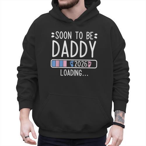 Soon To Be Daddy 2026 Loading Pregnancy Announcement 2026 Men Hoodie - Father's Day Fun