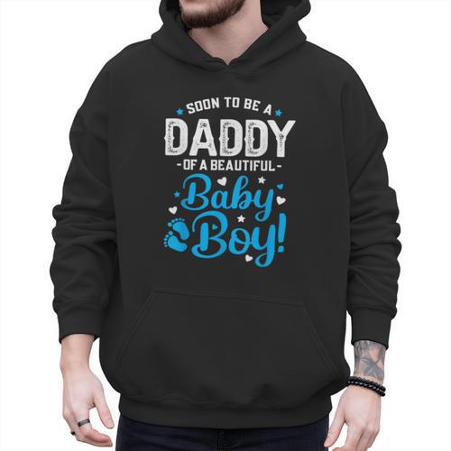 Soon To Be A Daddy Of A Baby Boy New Dad Expecting Father Men Hoodie - Father's Day Fun