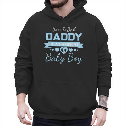 Soon To Be A Daddy Of a Handsome Baby Boy Announcement Men Hoodie - Father's Day Fun