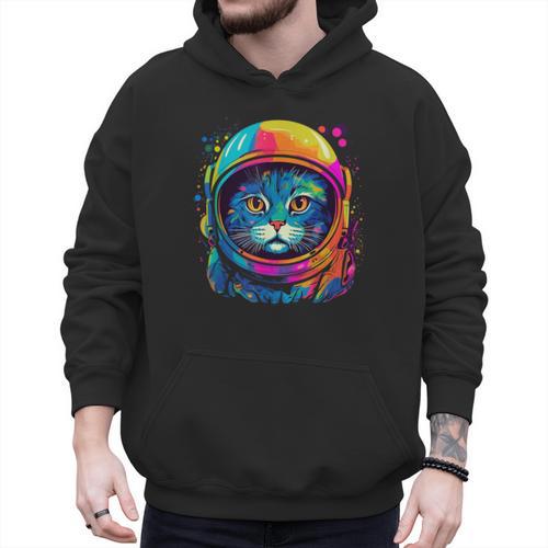 Space Cat Mom Cat Dad Men Women Kids Astronaut Space Men Hoodie - Father's Day Fun