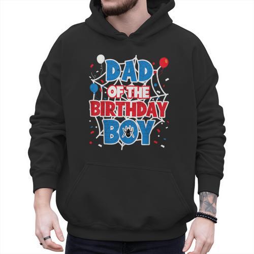 Spider Web Dad Of The Birthday Boy Men Hoodie - Father's Day Fun