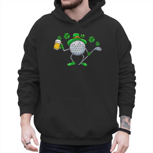 St Patricks Day Golf Golfing Irish Golfer Beer Humor Men Dad Men Hoodie - Father's Day Fun