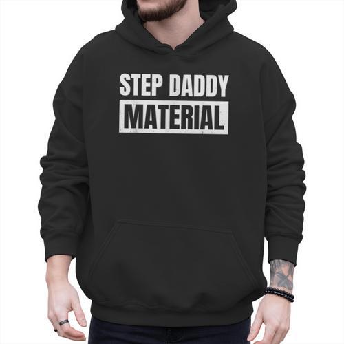 Step Dad Father Family Step Daddy Material -Adults Male Short Sleeve T-Shirt Novelty-T-Shirts Small Men Hoodie - Father's Day Fun