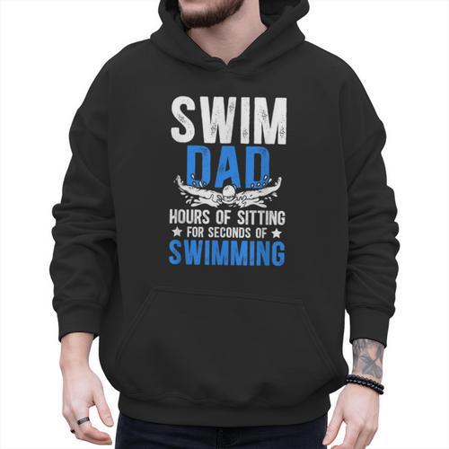 Swim Dad Swimming Dad Of A Swimmer Dad Swim Father Men Hoodie - Father's Day Fun