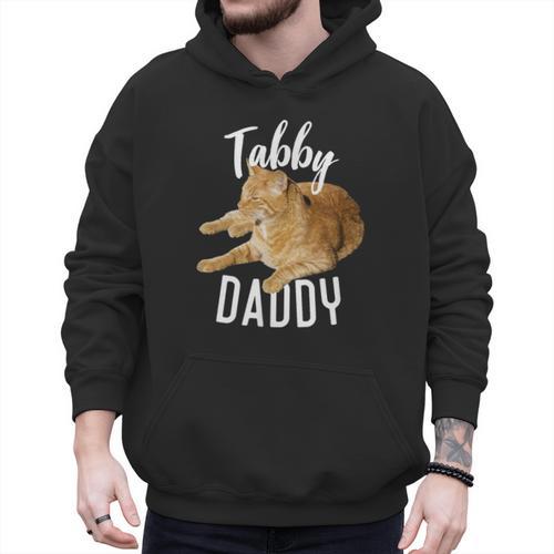 Tabby Daddy Cat Lover Saying Graphic Men Hoodie - Father's Day Fun