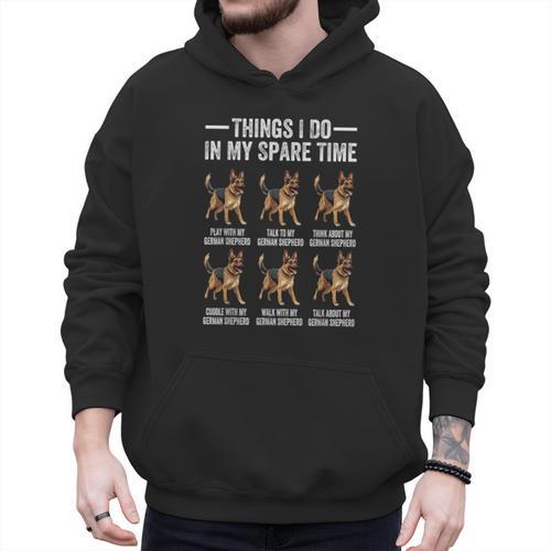 Things I Do In My Spare Time German Shepherd Dog Dad Mom Men Hoodie - Father's Day Fun