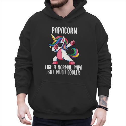 Unicorn Dad Girl Birthday Party Clothing Papacorn Men Hoodie - Father's Day Fun