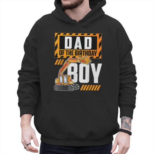 Vehicle Construction Excavator Dad Of The Birthday Boy Small Men Hoodie - Father's Day Fun