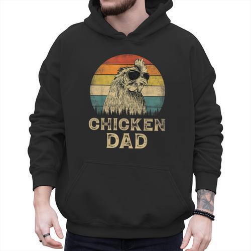 Vintage Chicken Dad Chicken Lovers Daddy Father's Day Men Hoodie - Father's Day Fun