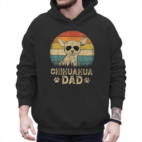 Vintage Chihuahua Dad Dog Lovers Father's Day Tee Men Hoodie - Father's Day Fun