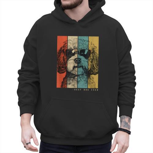 Vintage Maltipoo Dog Mom Dad Kids Men Women Men Hoodie - Father's Day Fun