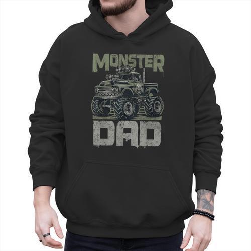 Vintage Monster Truck Lover DAD Family Matching Birthday Men Hoodie - Father's Day Fun
