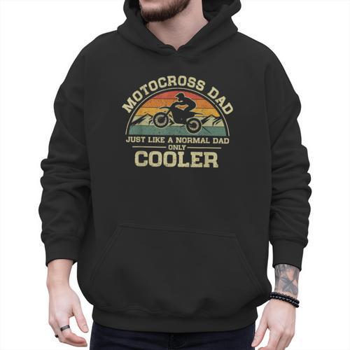 Vintage Motocross Dad Just Like A Normal Dad Only Cooler Men Hoodie - Father's Day Fun