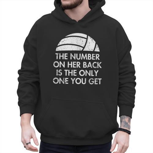 Volleyball Dad MoM Daughter Back Number Men Hoodie - Father's Day Fun