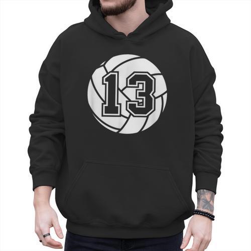 Volleyball Player 13 Volleyball Mom Dad Jersey Number 13 Men Hoodie - Father's Day Fun