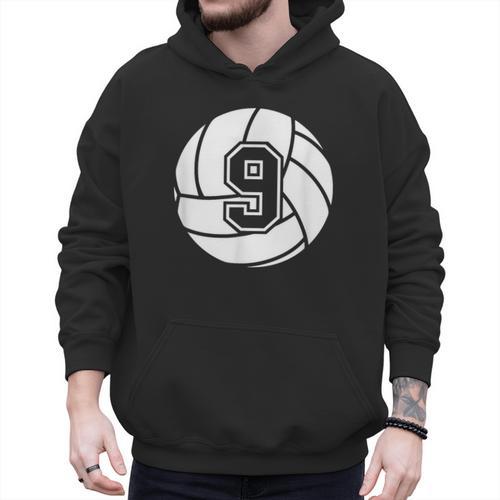Volleyball Player 9 Volleyball Mom Dad Jersey Number 9 Men Hoodie - Father's Day Fun