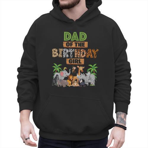 Wild Dad Of The Birthday Girl Zoo Safari Jungle Animal Men Hoodie - Father's Day Fun