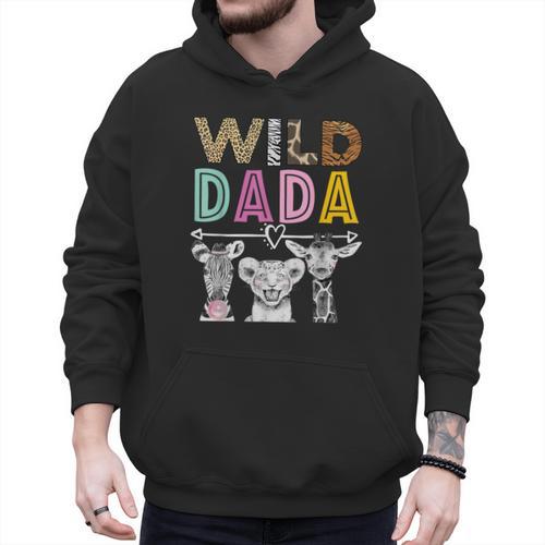 Wild Dada Zoo Theme Birthday Safari Jungle Matching Party Men Hoodie - Father's Day Fun