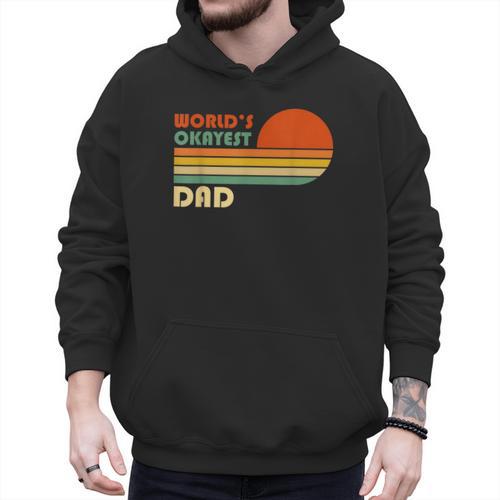 World's Okayest Dad Father Retro Vintage Men Hoodie - Father's Day Fun
