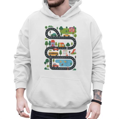 On Back Tired Dads Club Car Race Track On Dad Daddy Men Hoodie - Father's Day Fun