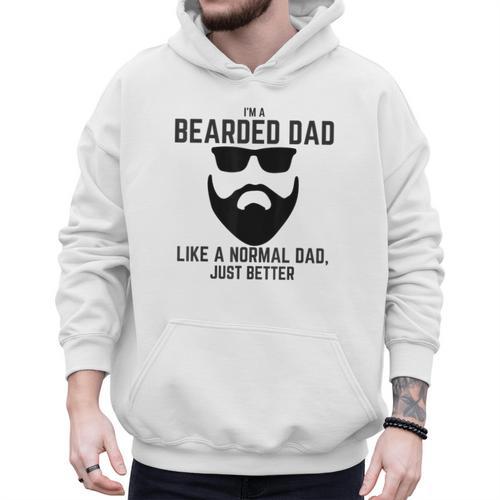 Bearded Dad Beard Humor Superhero Men Hoodie - Father's Day Fun