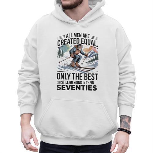 Only The Best Still Go Skiing In Their Seventies Men Dad Men Hoodie - Father's Day Fun
