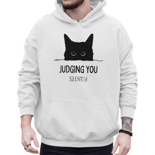 Cat Judging You Silently Cat Mom Dad Premium Tri-Blend Men Hoodie - Father's Day Fun
