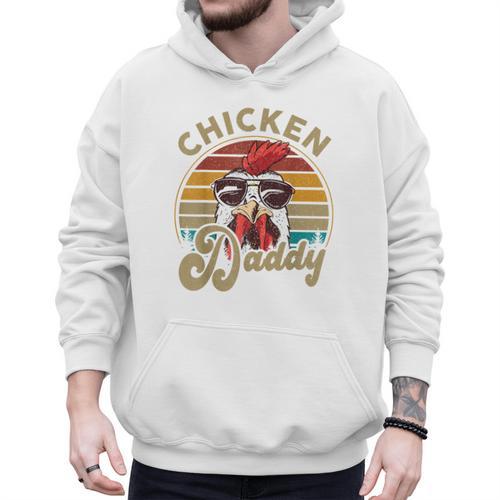 Chicken-Shirt Rooster Daddy Vintage Farmer Dad Father Men Hoodie - Father's Day Fun