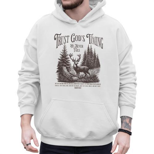 Christian Jesus Bible Verse Deer Elk Buck Hunting Dad Hunter Men Hoodie - Father's Day Fun