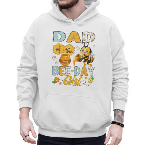 Dad Of The Bee-Day Girl Bee Birthday Party Men Hoodie - Father's Day Fun