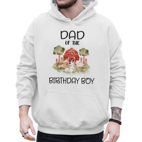 Dad Of The Birthday For Boy Barnyard Farm Animals Party Men Hoodie - Father's Day Fun