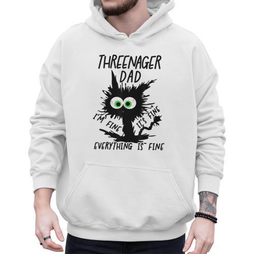 Dad Threenager Dad Daddy Of A Threenager Men Hoodie - Father's Day Fun