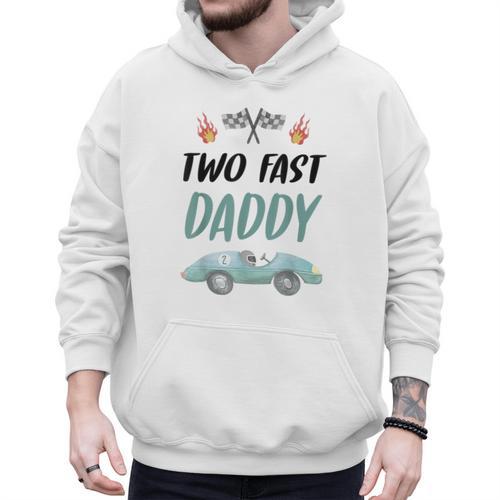 Daddy Dad 2nd Birthday Two Fast Race Car Second Bday Party Men Hoodie - Father's Day Fun