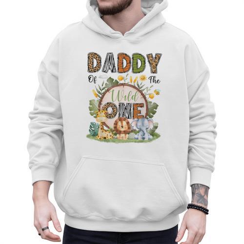 Daddy Of The Wild One 1St Birthday Boy Safari Jungle Men Hoodie - Father's Day Fun