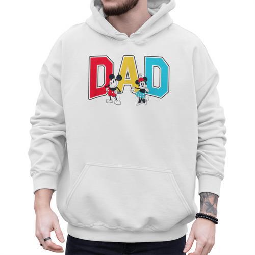 Disney Mickey And Friends Mickey Minnie Dad Collegiate Logo Men Hoodie - Father's Day Fun
