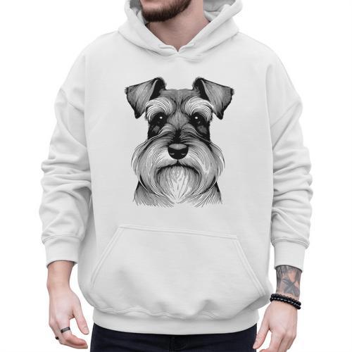 Dog Fingerprint Miniature Schnauzer Dad Mom Men Hoodie - Father's Day Fun