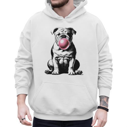English Bulldog Bubble Gum Vintage Dog Mom Pet Dad Men Hoodie - Father's Day Fun
