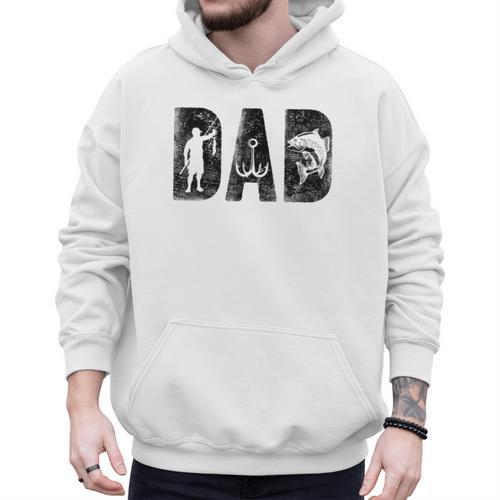 Fishing Dad Birthday Classic Bold Font Fish Daddy Men Hoodie - Father's Day Fun