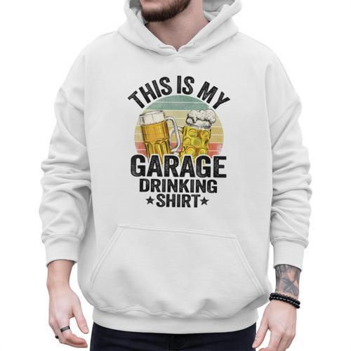 Garage Drinker Dad Vintage Beer This Is My Garage Drinking Men Hoodie - Father's Day Fun