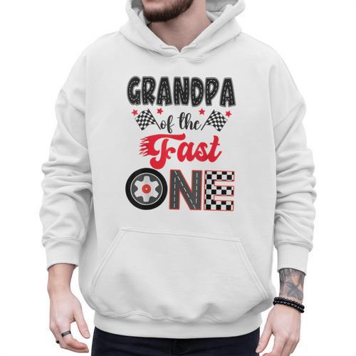 Grandpa Of The Fast One Car Racing Dad 1St Birthday Boy Men Hoodie - Father's Day Fun