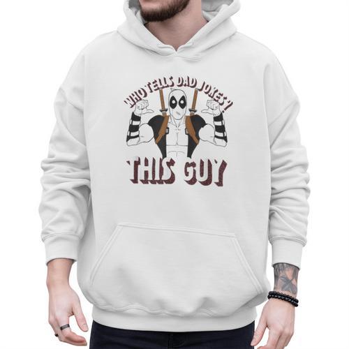 Marvel Deadpool Father's Day Who Tells Dad Jokes This Guy Men Hoodie - Father's Day Fun