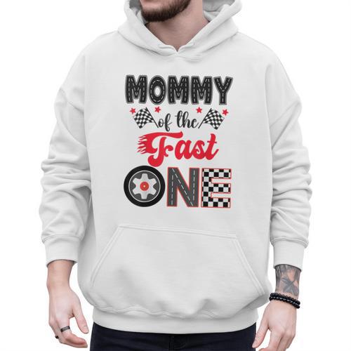 Mommy Of The Fast One Car Racing Dad 1St Birthday Boy Men Hoodie - Father's Day Fun