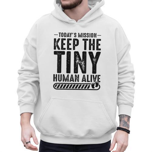 New Dad Est Keep Tiny Human Alive First Time Father's Day Men Hoodie - Father's Day Fun